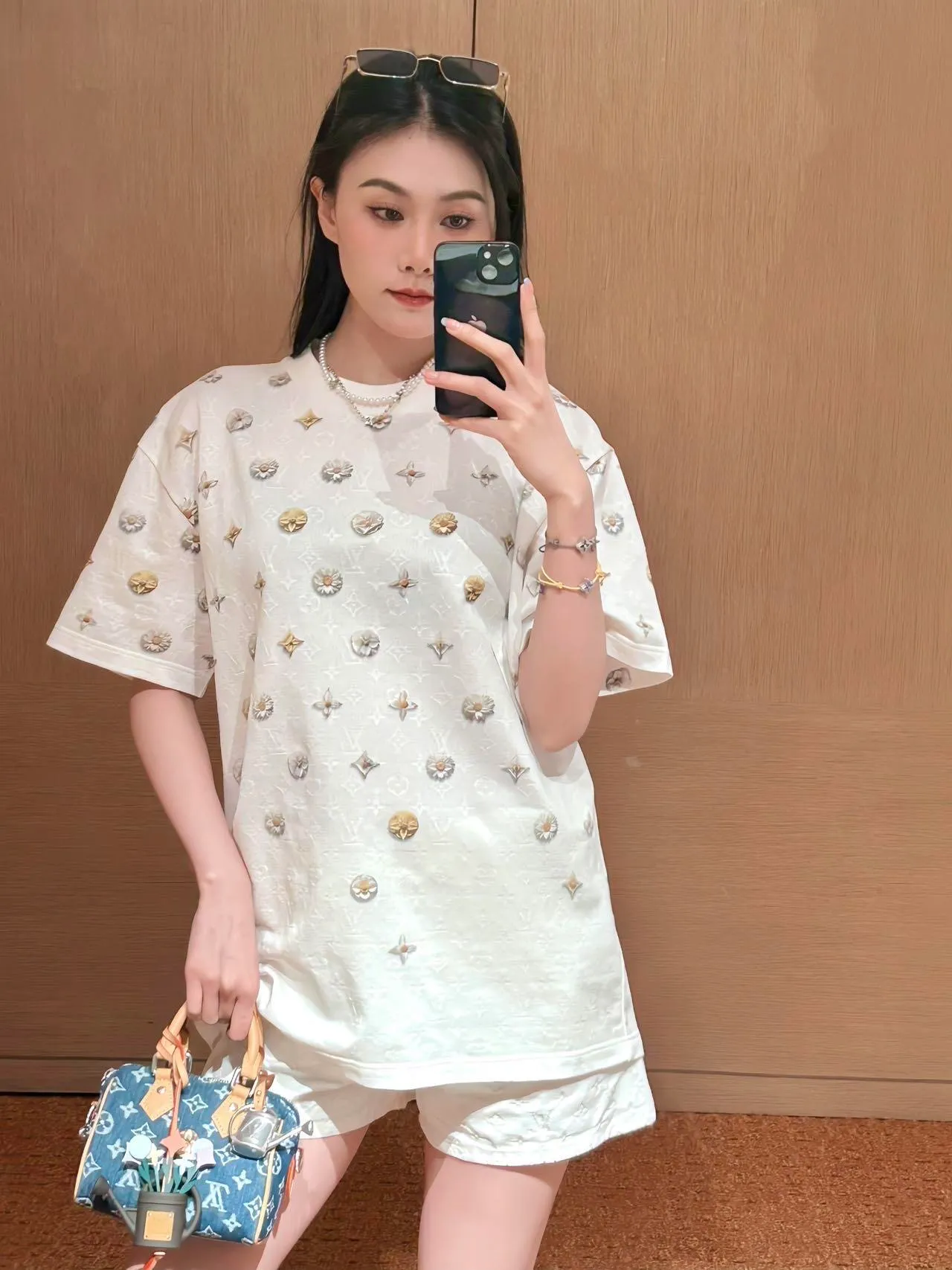 Louis Vuitton/Louis Vuitton 26ss daisy print short sleeves